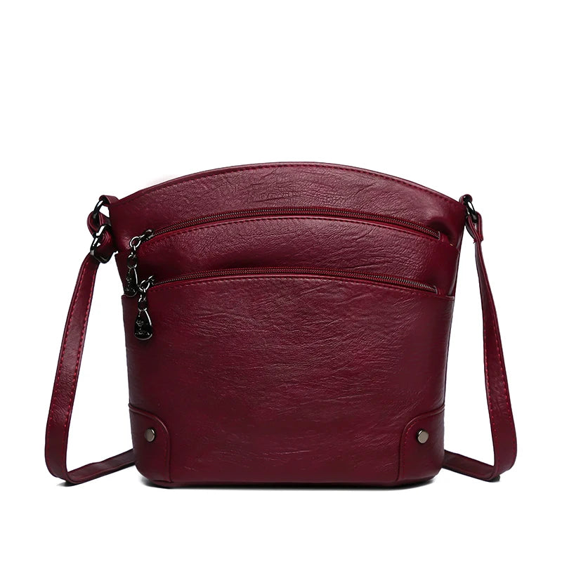 Retro Crossbody Bag for Women – Soft PU Leather Shoulder Bag