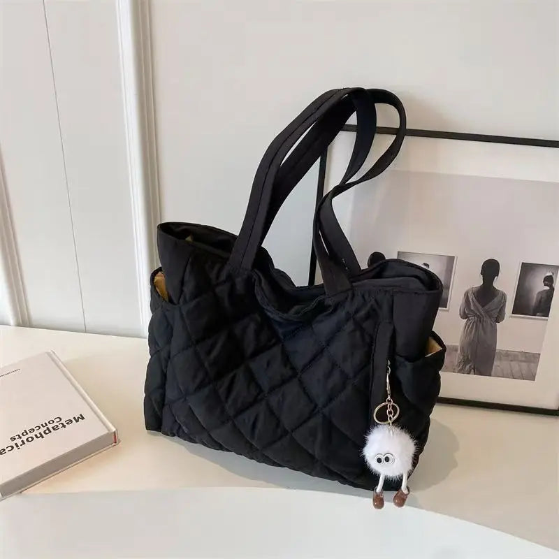 Quilted Tote Bag – Large Capacity Women's Shoulder Handbag