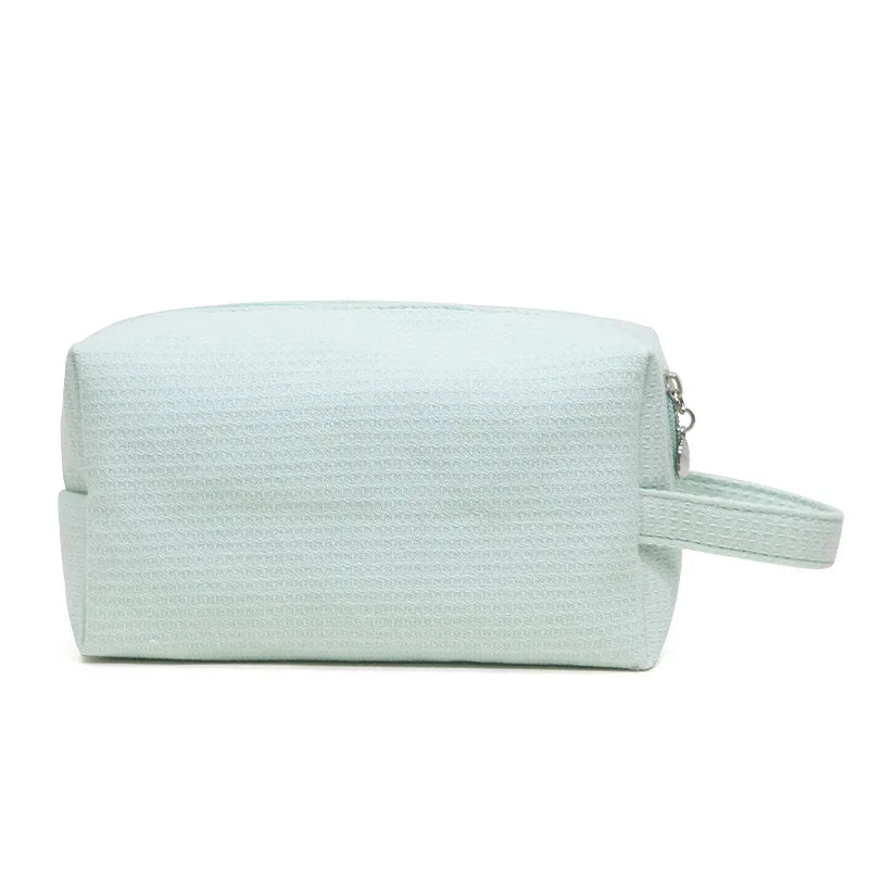 Ladies Cosmetic Bags Solid Color Japanese Harajuku Cotton Soft Makeup Travel Portable Compact Large