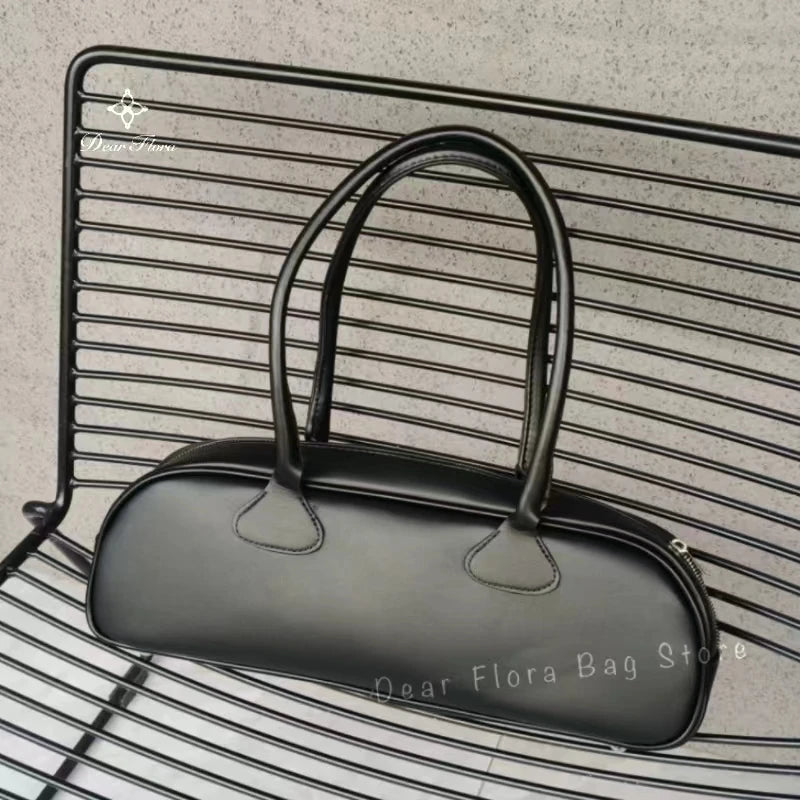 Y2K Vintage PU Zipper Underarm Bag – Retro Luxury Women's Handbag