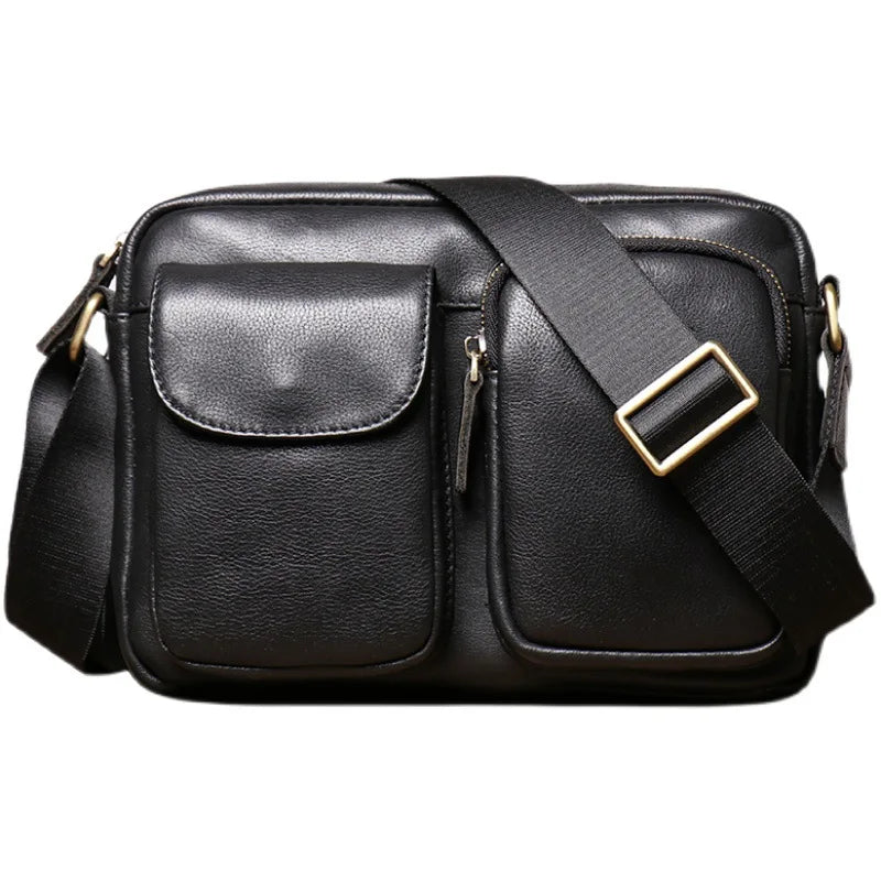 Genuine Leather Men S Single-Shoulder Bag Women Cowhide Crossbody