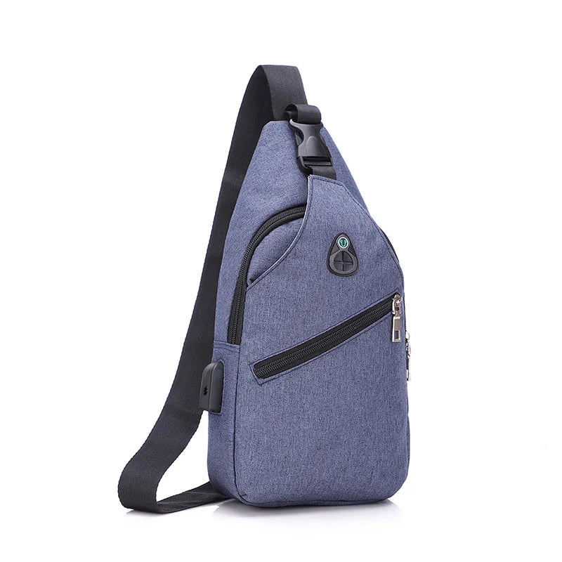 Simple Men S Chest Bag Trendy Cool Shoulder Crossbody Multi-Function Large Capacity Waterproof