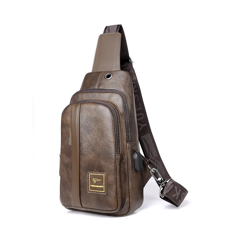 Men S Crossbody Bag Multi-Layer Large Capacity Waterproof Single Shoulder Diagonal Cross Backpack