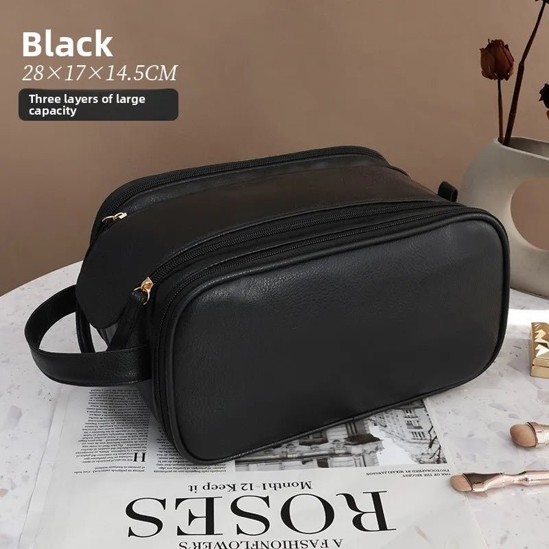 Large Capacity Double Zipper Makeup Bag