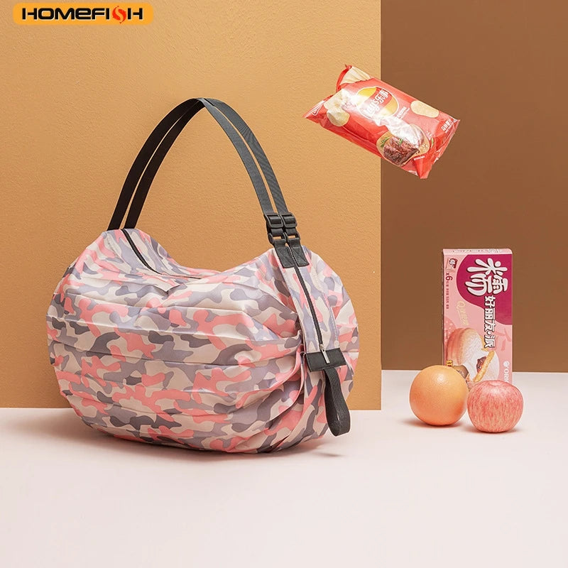Homefish Large Foldable Shopping Bag Reusable Eco Grocery Package Beach Toy Storage Bags Shoulder