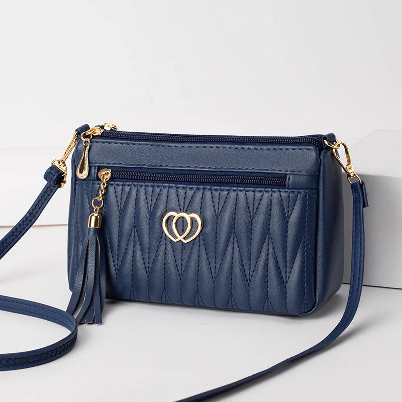 Quilted Crossbody Bag – Women's Vintage Leather Shoulder Bag