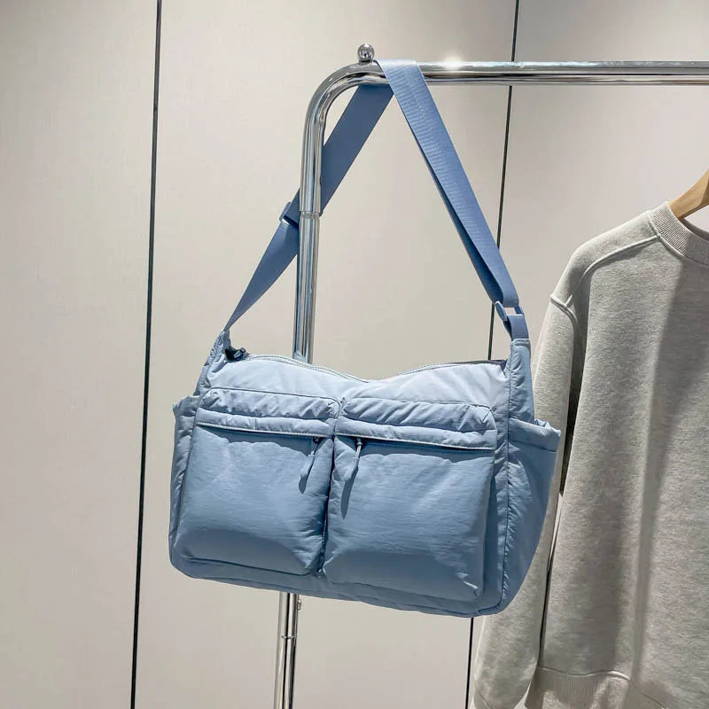 Crossbody Messenger Bag – Large Capacity with Dual Zipper Pockets