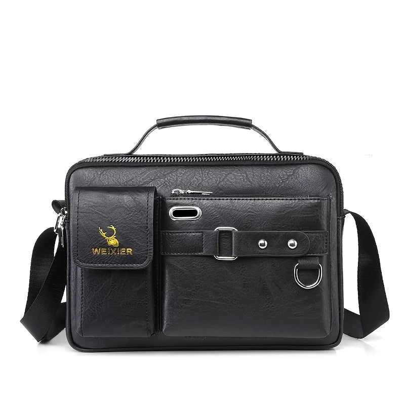 Men's Leather Crossbody Shoulder Bag – Business Casual
