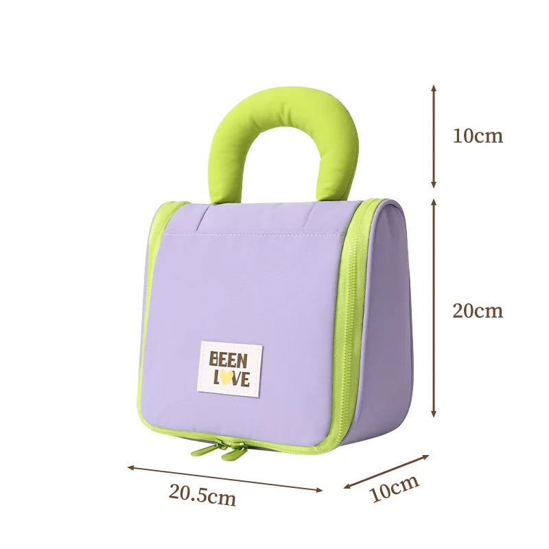 Ladies Nylon Color-Blocking Fashionable Makeup Bag Fashionable Toiletry Bag Business Trips