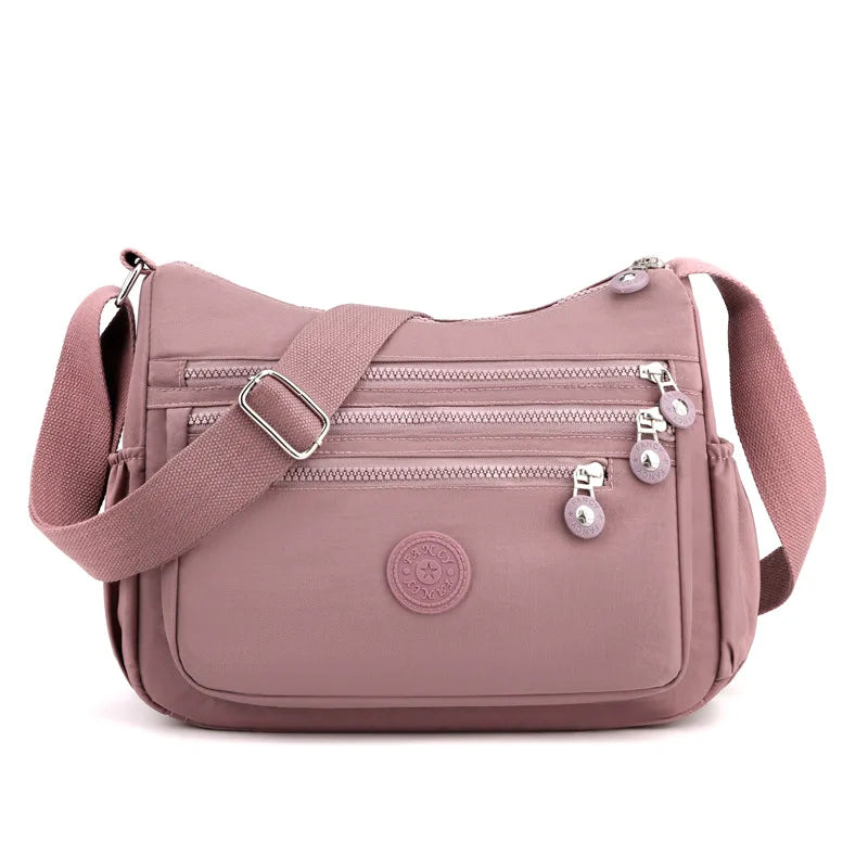 Multi-Layer Shoulder Crossbody Bag Lightweight Oxford Cloth Large Capacity Mobile Phone Storage