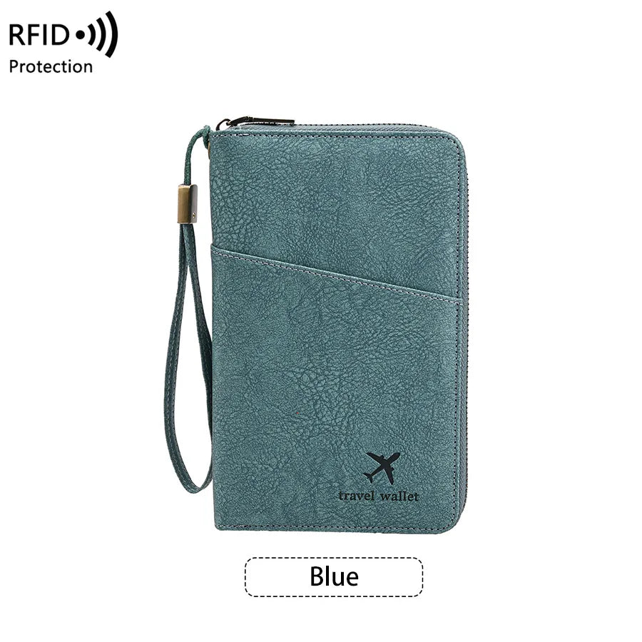 Rfid Blocking Passport Holder Multi-Functional Travel Document Organizer Ticket Storage Bag Wallet