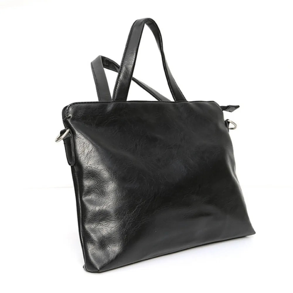 Soft Pu Leather Briefcase Simple Large-Capacity 13-Inch Computer Storage - Waterproof Soft