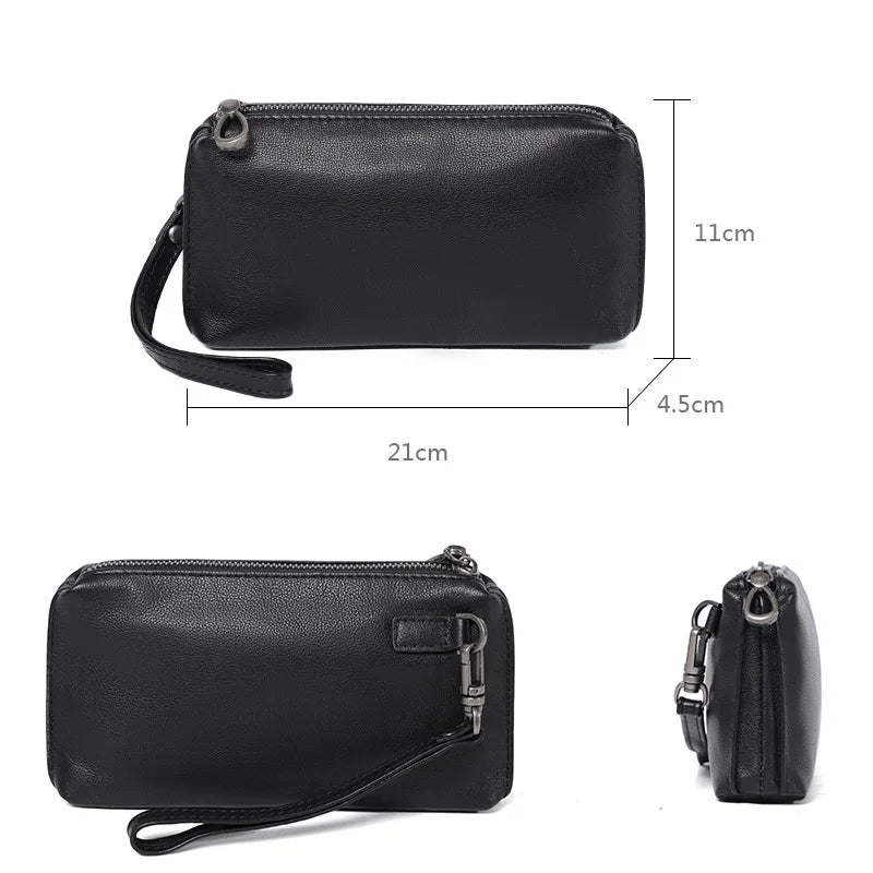 Card Case Men S Genuine Leather Clutch Soft Leather - Soft
