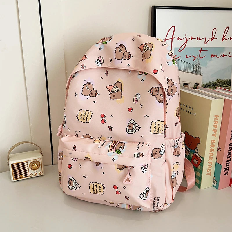 Cute Cartoon Capybara Backpack for School & Daily Use