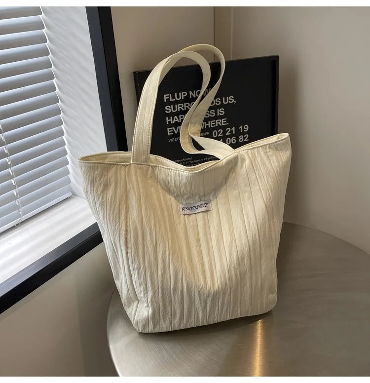 Large Capacity Tote Bags Women Shoulder Casual Cloth Sweet Shopping Class Bag Girl Designer Bolsos