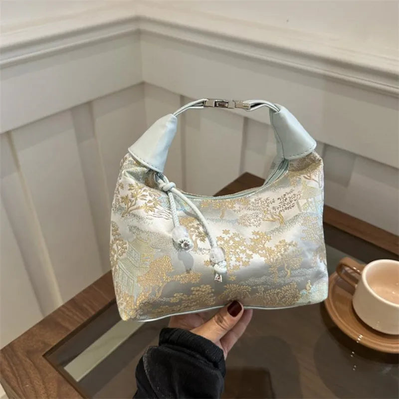 Floral Embroidered Tote Bag – Women's Large Capacity Shoulder Bag