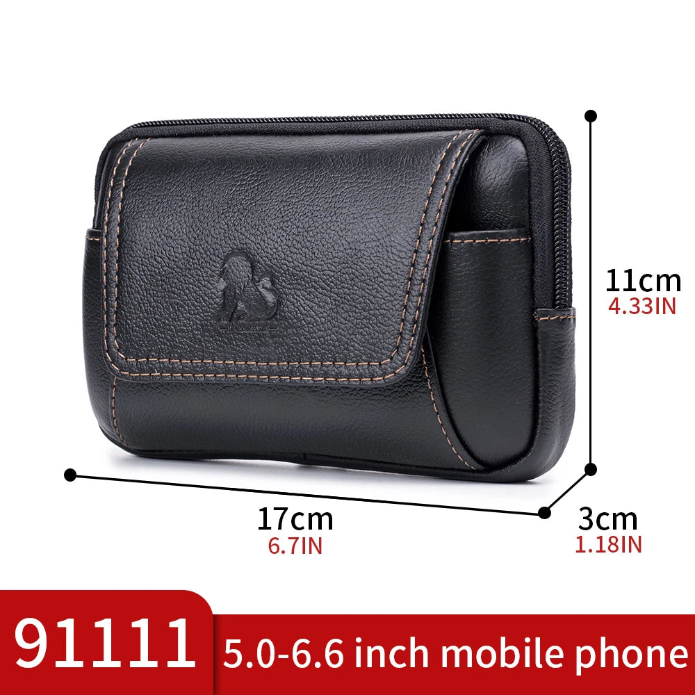 Genuine Leather Men S Waist Bag Cowhide Multifunctional Phone Bag