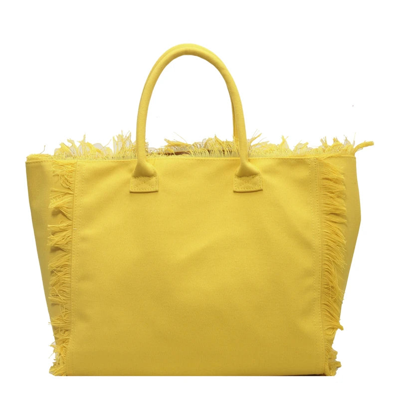 Pc Tassel Solid Color Zipper Casual Tote Spring Simple Versatile Bags Large Capacity Advanced