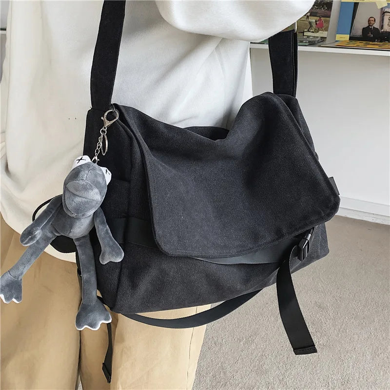Canvas Crossbody Bag for Men – Large Capacity Messenger Shoulder Bag