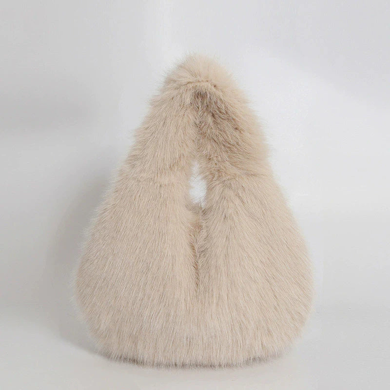 Fluffy Plush Hobo Bag – Cute Women's Furry Purse