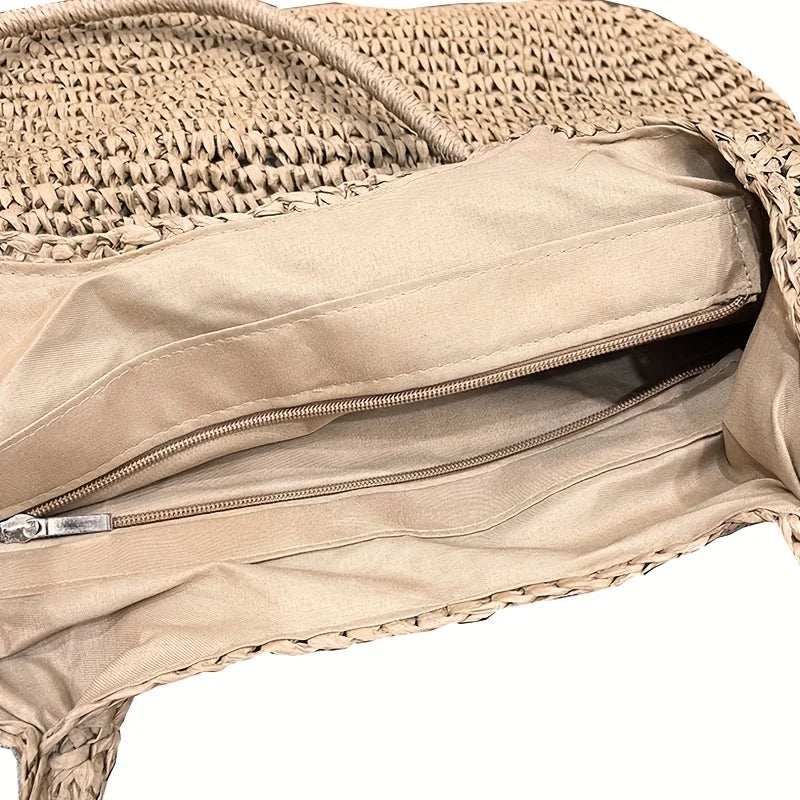 Straw Tote Bag for Women – Large Capacity Beach Shoulder Bag