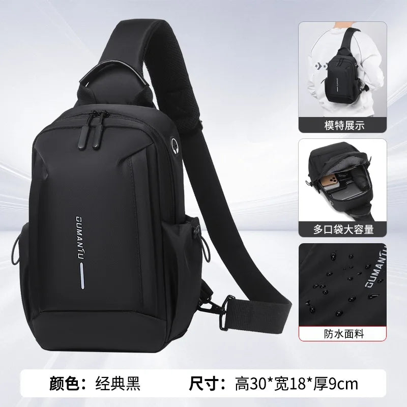 Men S Chest Bag Travel Women Crossbody Multi-Function Large Capacity Shoulder Commuting Light