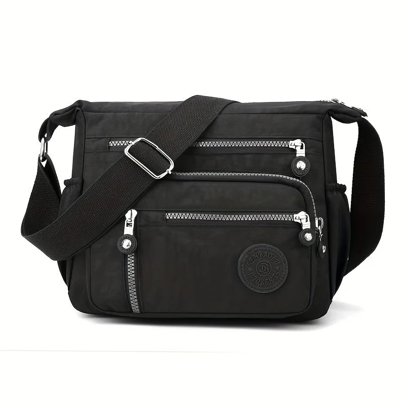 Waterproof Nylon Crossbody Bag with Multiple Pockets for Women