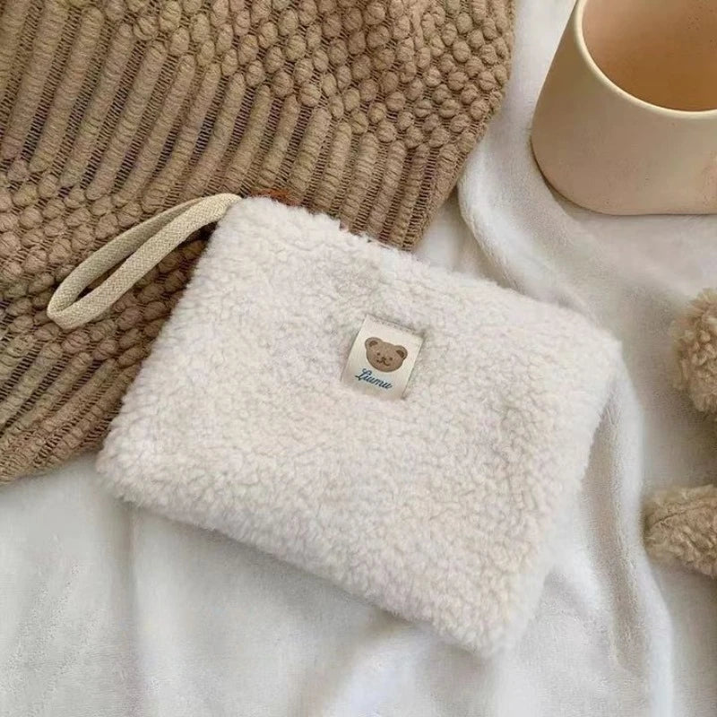 Large Capacity Cute Plush Travel Cosmetic Lipstick Storage Bag Women Makeup Kits Handbags Organizer