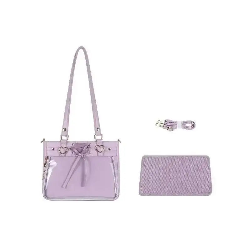 Y2K Ita Shoulder Bag – Transparent DIY Display Crossbody Handbag