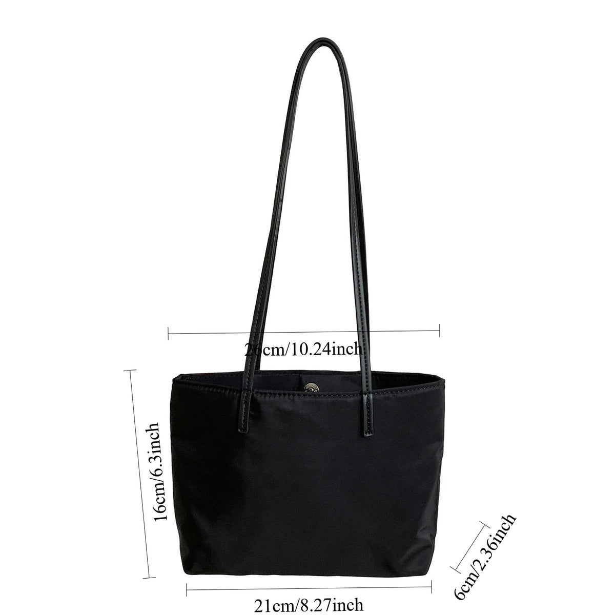 Lightweight Retro Korean Style Nylon Shoulder Bag Solid Color Underarm Large Capacity Women Handbag