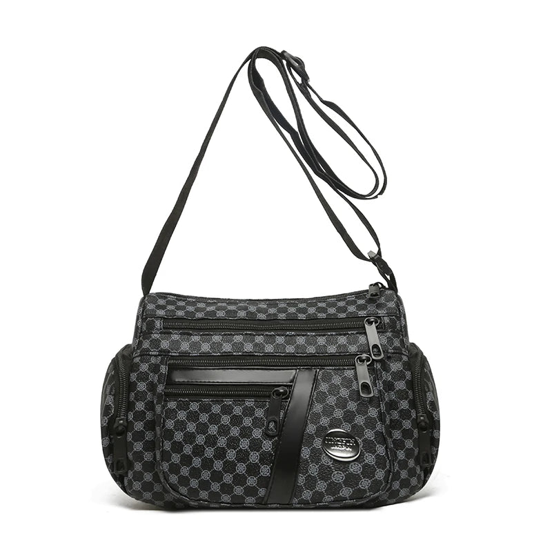 Everyday Versatile Rhombus Pattern Crossbody Bag Trendy Two Color Option