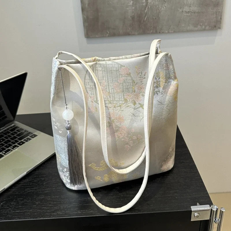 Women S Shoulder Bags Chinese Style Temperament Elegant Advanced Retro Tote Bag Large Capacity