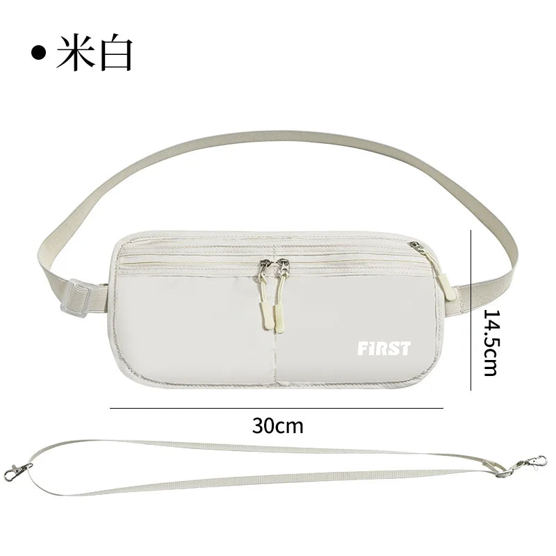 Multifunctional Folding Breathable Sports Casual Canvas Invisible Anti-Theft Close Riding Belt Bag