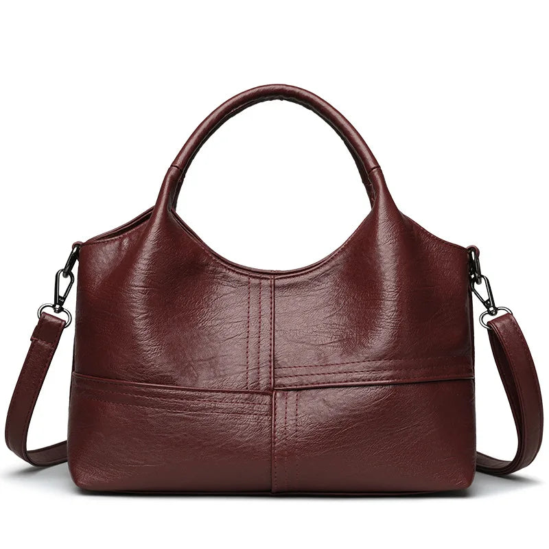 Single Shoulder Bag Pu Leather Large-Capacity Women S Handbag Multiple Compartments