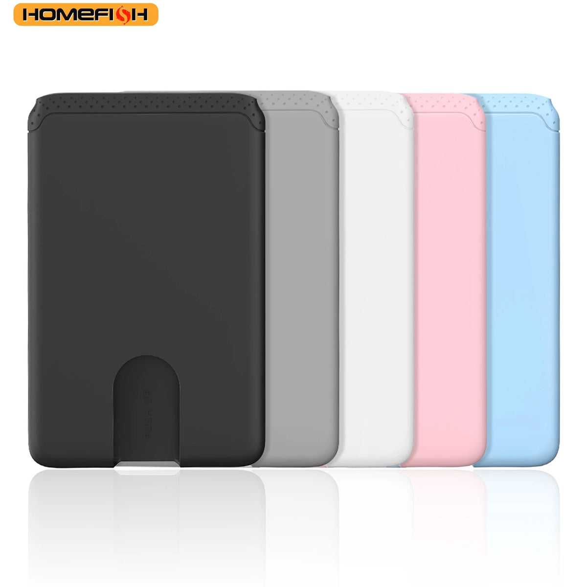 Homefish Phone Holder Sticker Credit Card Adhesive Soft Silicone Mobile Wallet Compatible Iphone