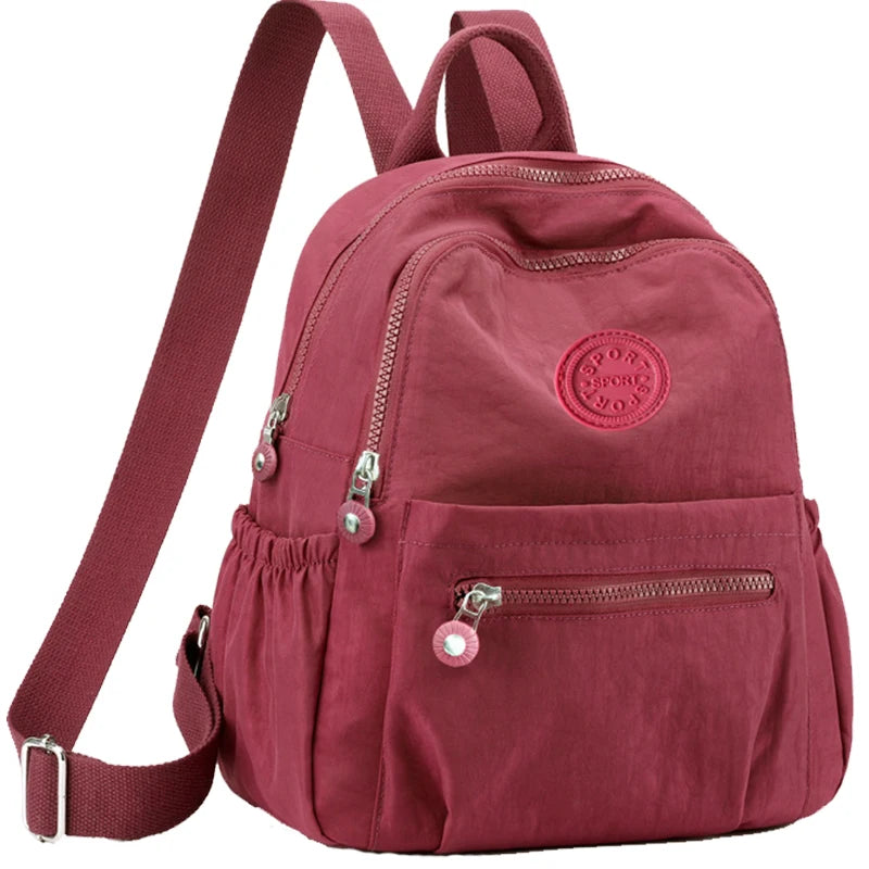 Daily Wear Simple Solid Tone Womens Backpack Lightweight Design