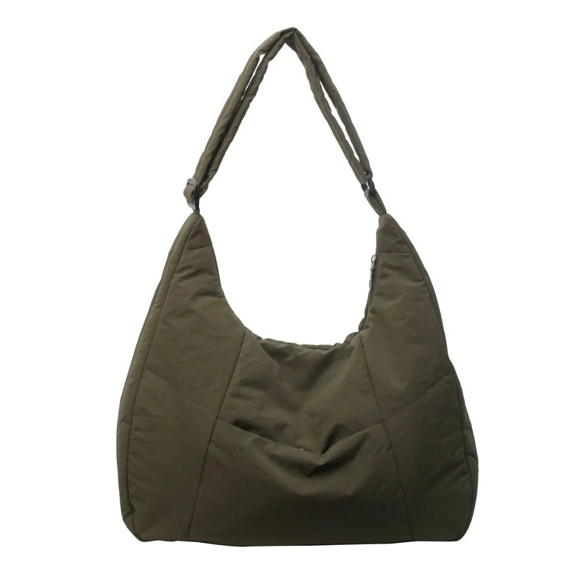 Crescent Shoulder Bag for Women – Soft Nylon Crossbody Tote