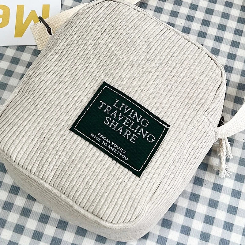 Corduroy Crossbody Bag for Women – Mini Phone Shoulder Bag