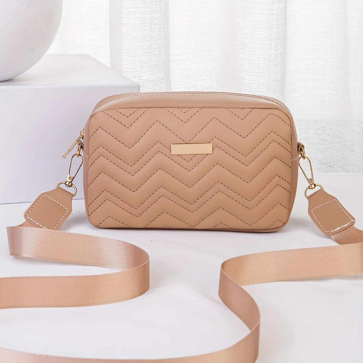 Quilted Crossbody Bag Small PU Leather Shoulder Purse