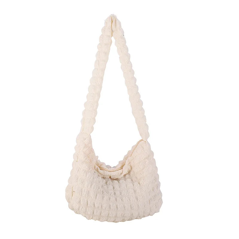 Bubble Cloud Shoulder Bag – Women's Pleated Tote Handbag
