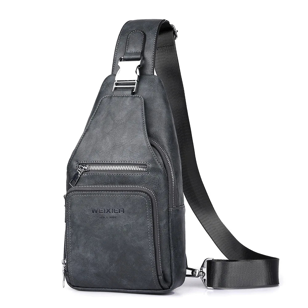 Men S Women Crossbody Large-Capacity Waterproof Cycling Zipper Simple Single-Shoulder Backpack