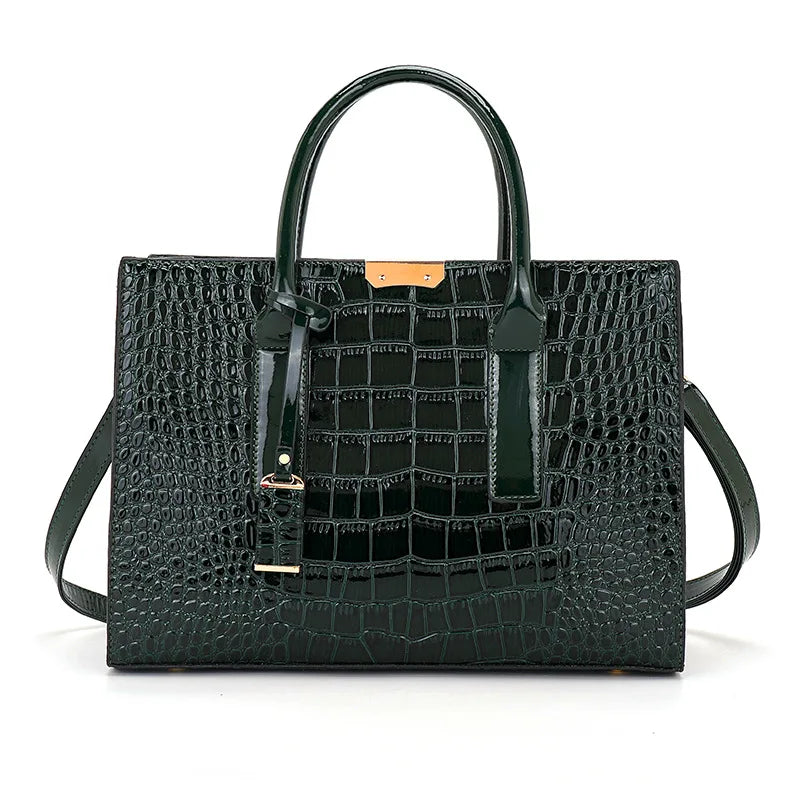 Crocodile Patterned Women S Handbag Luxurious Tote Bag Adjustable Shoulder Strap Large-Capacity