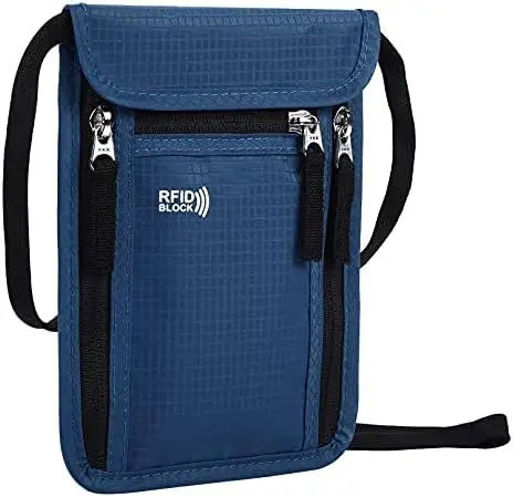 Homefish Rfid Blocking Passport Wallet Family Travel Document Organizer Neck Strap Holder Storage