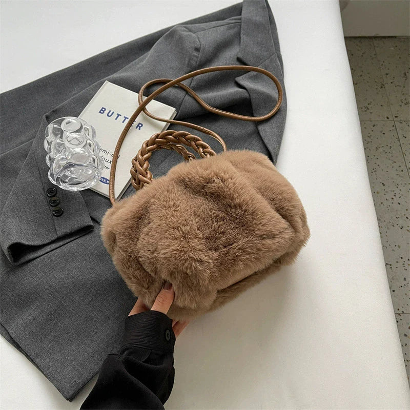 Fluffy Faux Fur Crossbody Bag – Cloud Plush Shoulder Bag