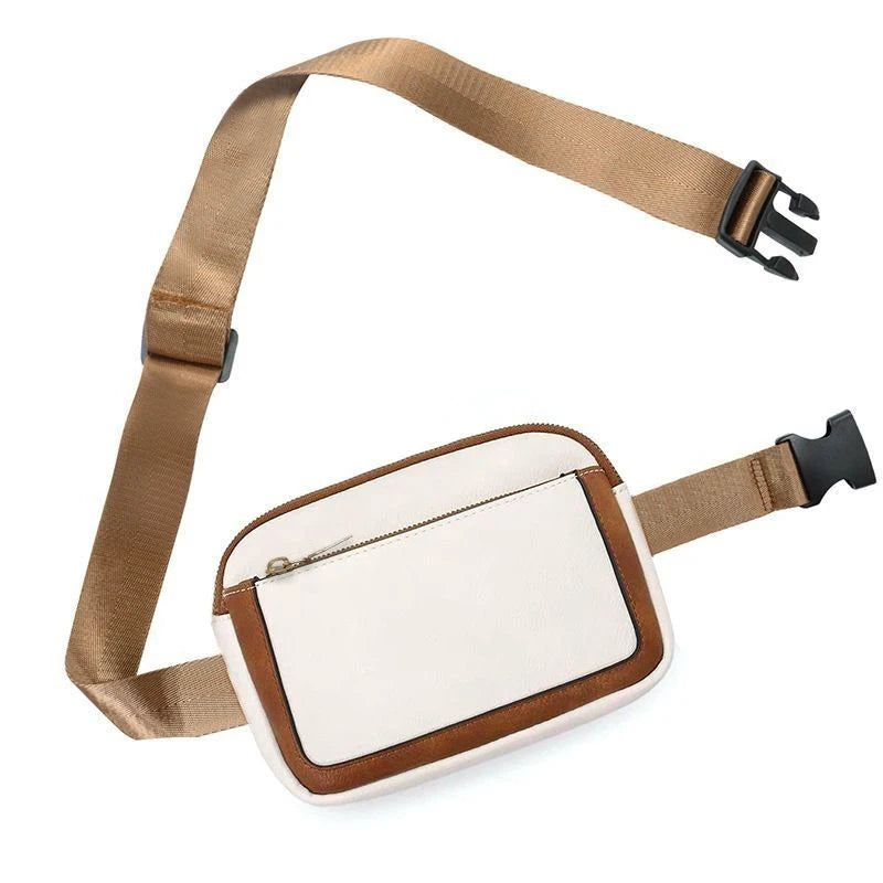 Casual Ladies Fanny Pack Pu Leather Crossbody Sling Bag Adjustable Waist Belt Travel Outdoor Daily