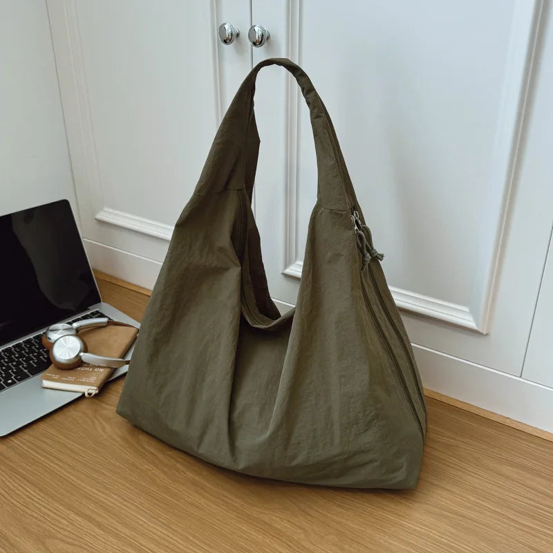 Lightweight Shoulder Bag – Spacious Nylon Handbag