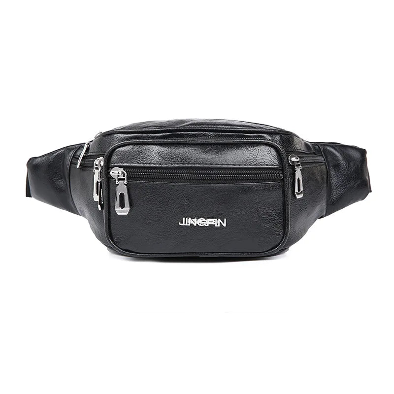 Waterproof Pu Waist Bag Large-Capacity Mobile Phone Pocket Money Storage Men S Women Chest Bag