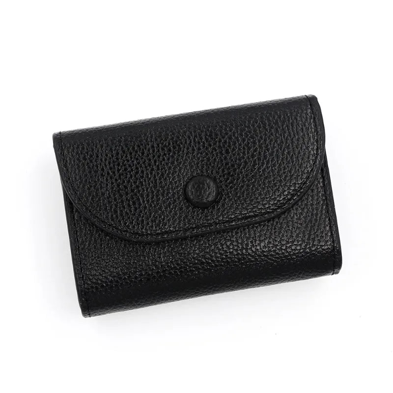 Mini Leather Wallet for Women – Lychee Pattern Card & Coin Clutch