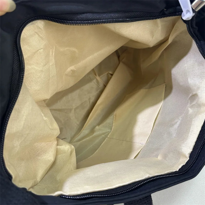 Waterproof Oxford Cloth Handbag Splicing Crossbody Bag Badge Pendant Women Shoulder Student School