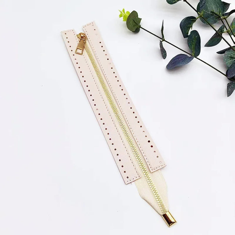 24cm Diy Handmade Bag Zipper Accessories 6-Color Pu Metal Woven